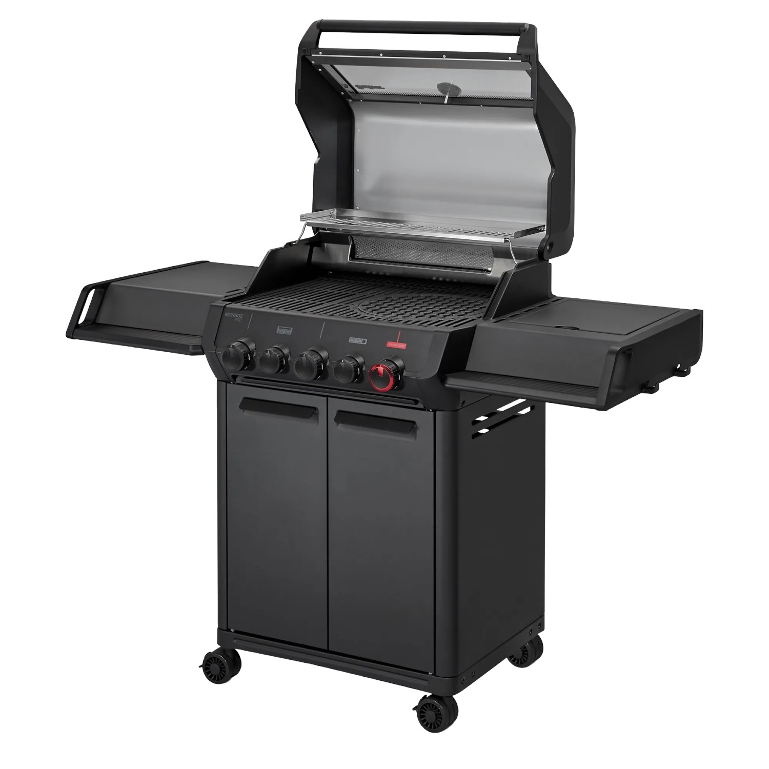 Enders Gasgrill Monroe Pro 3 SIKR Turbo Shadow mit Seitenkocher und Sear Grate.