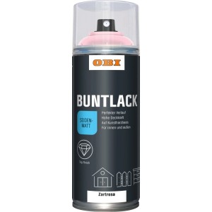 OBI Buntlack Spray Zartrosa, seidenmatt, 400ml Dose. Für Innen- und Außenbereich.