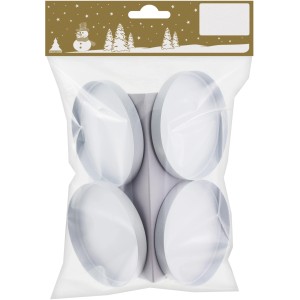 Weihnachtlicher Teelichthalter aus Metall 4 St. Weiß matt Ø 7,5 cm