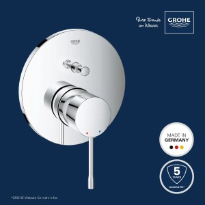 Grohe Essence Einhand-Wannenbatterie in Chrom, Aufputz-Armatur für die Wanne.