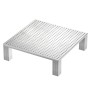 Quadratischer Drainagerost aus Edelstahl, 400x400x18 mm, für Terrassendielen.