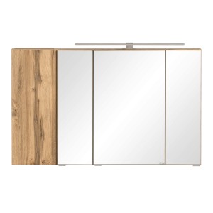 Held Möbel Spiegelschrank Ancona 105 cm in Wotaneiche mit LED-Leuchte für Badmöbel.
