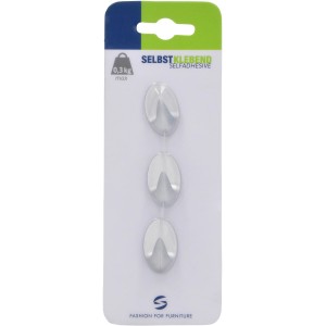 Siro Haken H214 Kunststoff Chrom Matt Selbstklebend 3 Stück