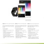 Eglo Connect: Smartwatch, Smartphone und Tablet mit farbiger Lichtsteuerung.