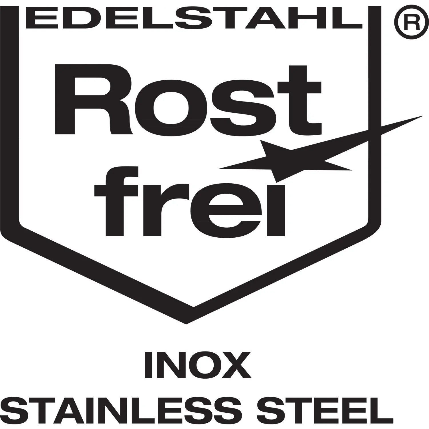 Symbol für Rostfreier Edelstahl am Wenko WC-Sitz Exclusive
