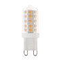 Eglo G9 LED-Leuchtmittel, 3W, warmweiß, dimmbar, mit klarer Glasabdeckung.