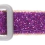 Lila, glitzerndes Trixie Katzenhalsband aus Nylon mit Glöckchen und Herzanhänger.