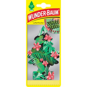 Wunderbaum Lufterfrischer Jungle Fever mit tropischem Muster für frischen Duft im Auto.