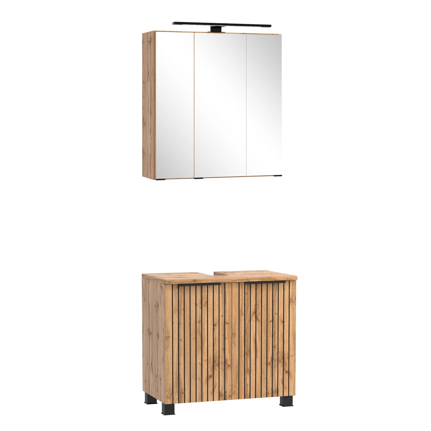 Held Möbel Unterbecken-Set 200 x 60 x 35 cm Wildeiche 2 Türen 2-tlg._2