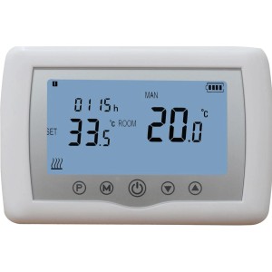 Weißes Funkthermostat Infrae Smart & Easy WiFi zur Temperaturregelung von Heizpaneelen.