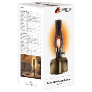 Schwaiger Retro-LED-Designlampe TILA1801 Petroleum Ø 11 cm