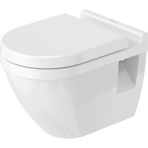 Weißes Duravit Starck 3 Wand WC-Set mit Absenkautomatik.
