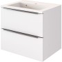 Held Möbel Einzelwaschtisch Monza, 60 cm, Weiß Matt mit Softclose. Waschbeckenunterschrank mit 2 Schubladen.
