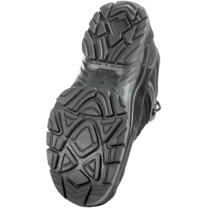 Sohle des schwarzen Herock Infinity Low Compo S3 Arbeitsschuhs, Größe 40. Rutschfest und robust.