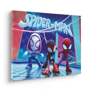 Komar Keilrahmen mit Spiderman Glowy Spideys Motiv, 40x60cm, für Kinderzimmer.