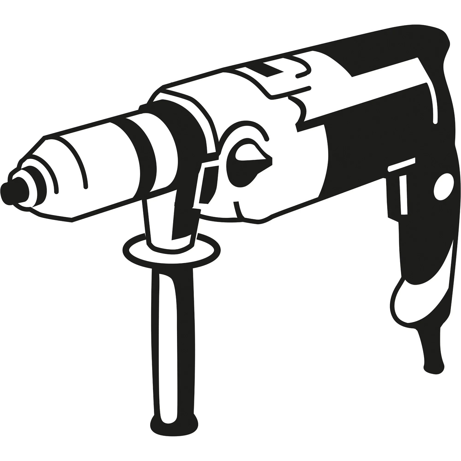Illustration eines Bohrers mit Zusatzgriff. Bosch Expert Selfcut Flachfräsbohrer geeignet für Holz.