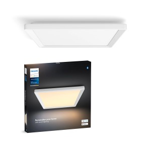 Philips Hue Tento LED-Panel, weiße Deckenleuchte mit Verpackung.