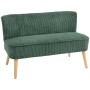 Modernes HOMCOM 2-Sitzer Sofa in Dunkelgrün mit Cordstoffbezug und Holzbeinen für Wohnzimmer.