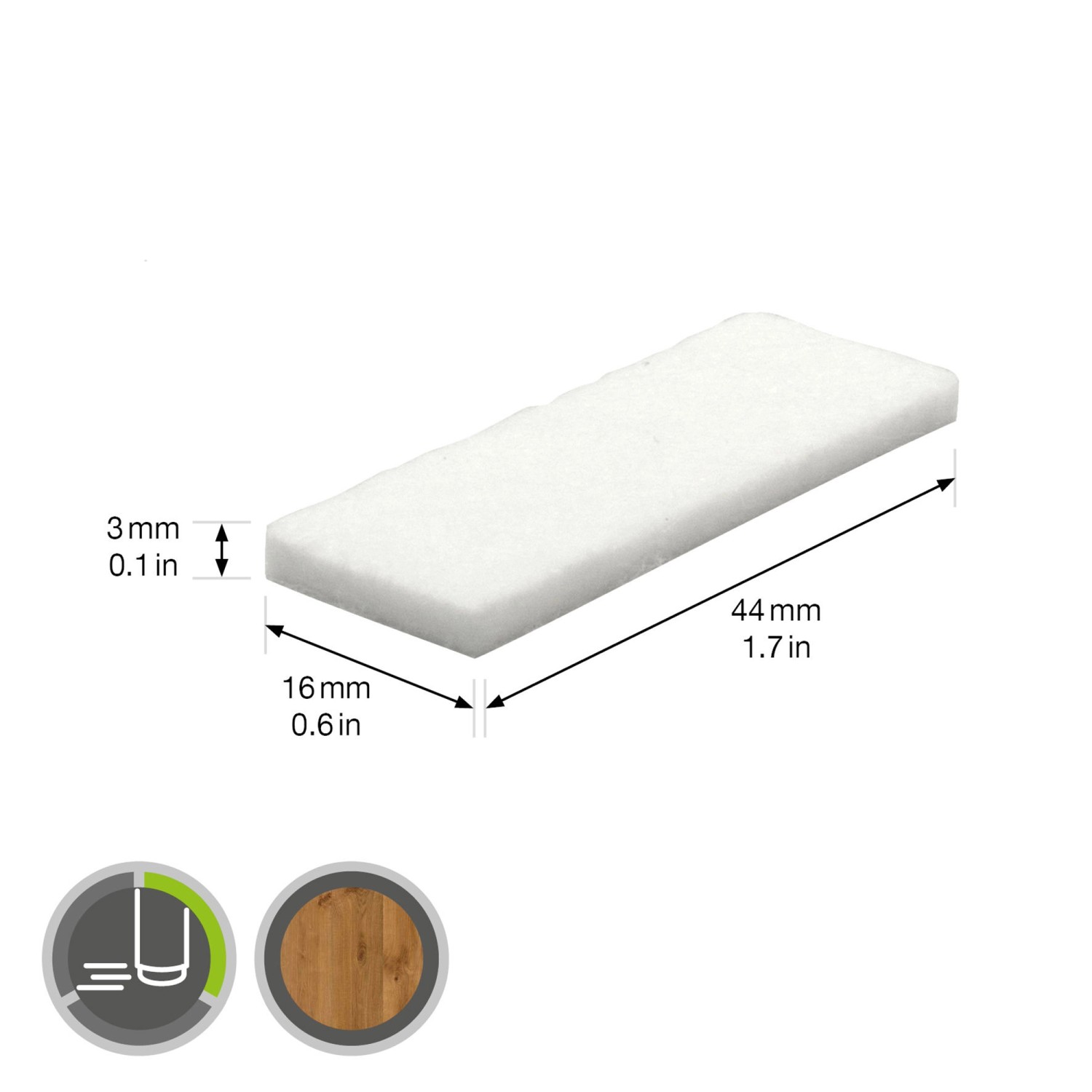 Wagner Softfilz-Pads-Set EH1744 Weiß 44 mm x 16 mm x 3 mm 12-tlg._5