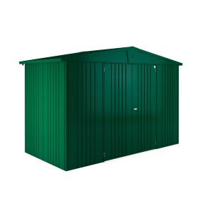 Biohort Metall-Gerätehaus Europa, dunkelgrün, 4,6 m²: Robustes Gerätehaus für Garten & Werkzeug.