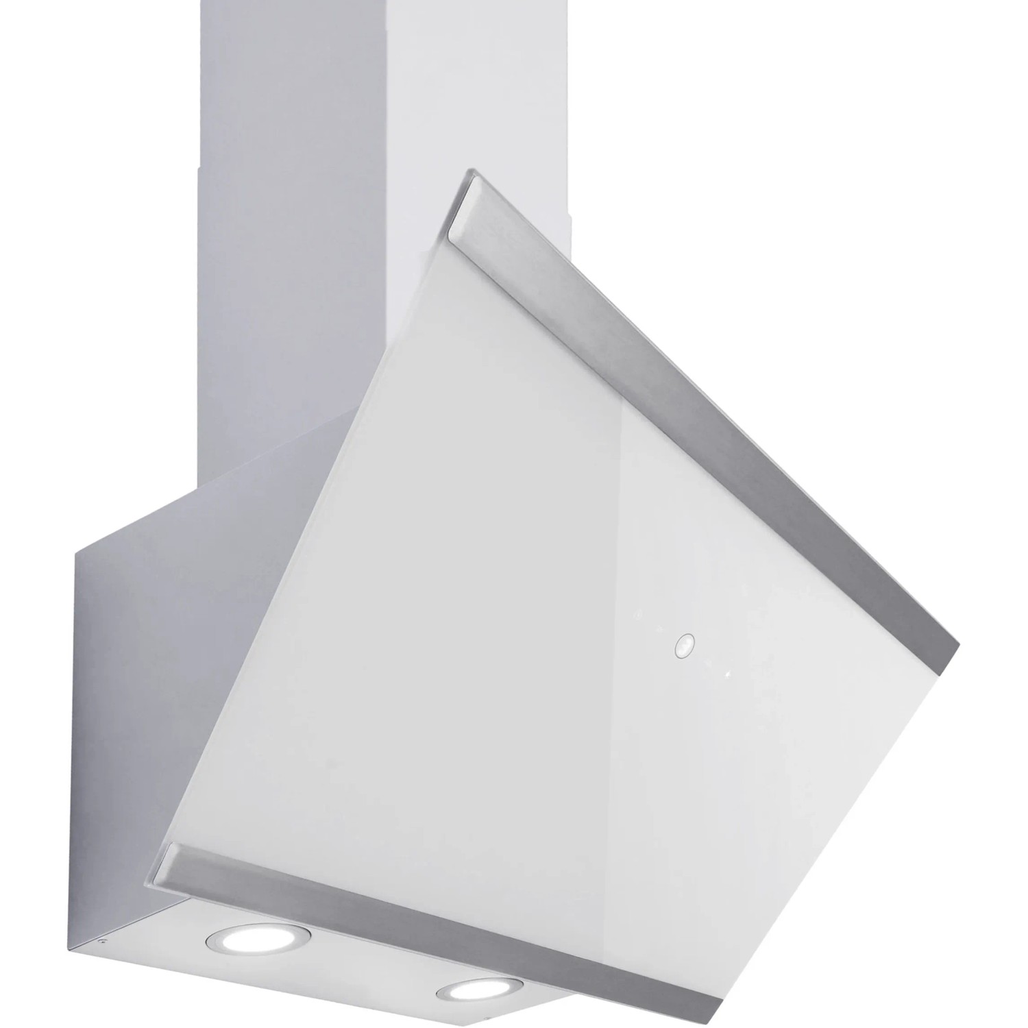 Weiße Respekta Kopffrei Dunstabzugshaube, 60 cm breit, mit LED-Beleuchtung und Touch-Control.