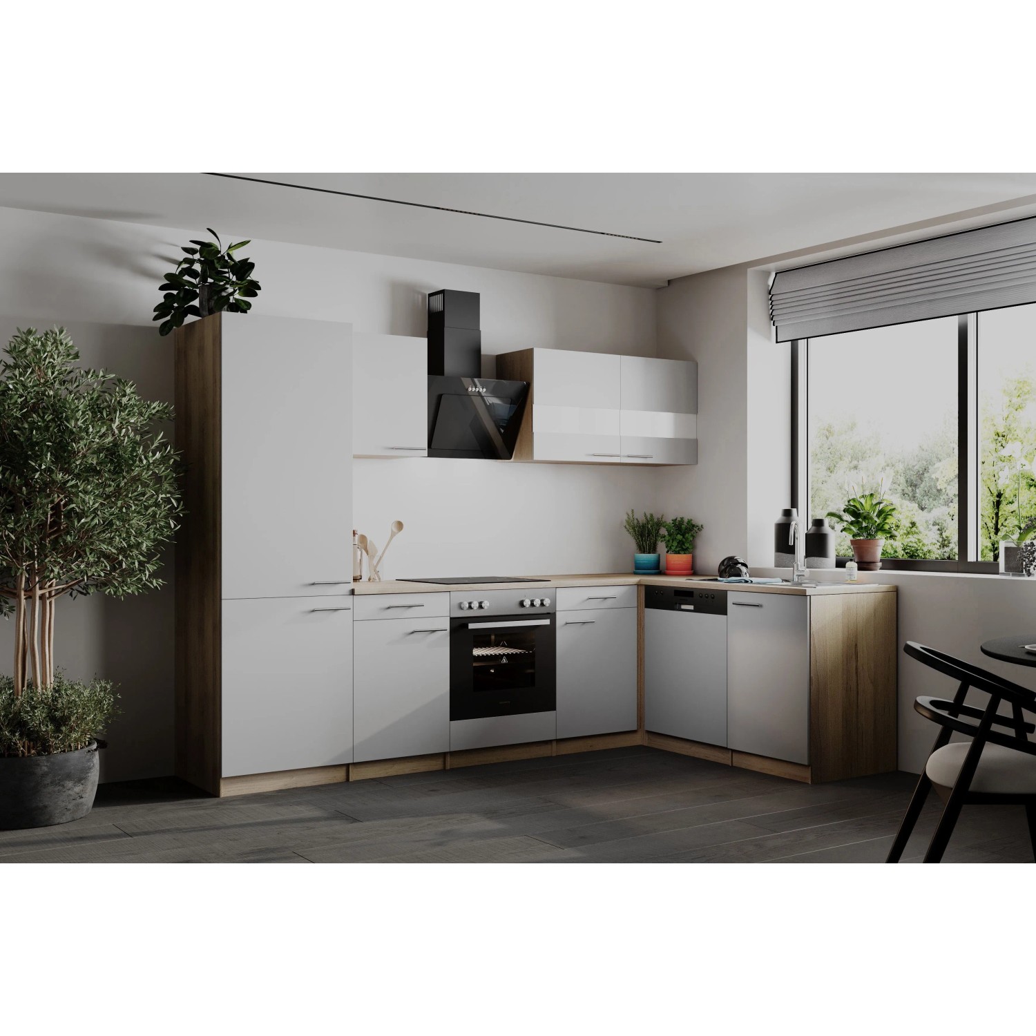 Respekta Winkelküche Merle 280 cm Weiß_4