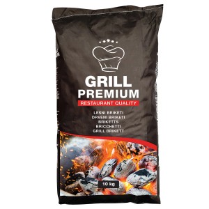 Sack Premium Grill Briketts 10kg für Holzkohlegrills, lange Brenndauer.