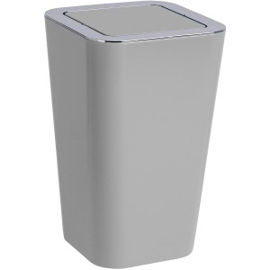 Wenko Kosmetikeimer Candy Grey, 6 l Schwingdeckeleimer aus Kunststoff für Bad & WC.