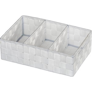 Weißer Wenko Organizer Adria mit 3 Fächern und Griff, ideal zur Aufbewahrung.