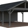Palmako Carport Robert mit Geräteraum 555 x 363 cm Lackiert Dunkelgrau FSC®_2