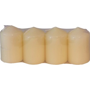 Stumpenkerzen 4er Pack 7,5 cm x 4,7 cm x 4,7 cm Champagner