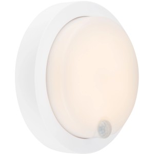 Weiße Brilo Akku Außenwandleuchte Pula mit Bewegungsmelder, 4W. Wandlampe für den Außenbereich.