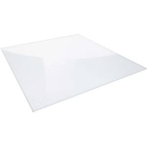 Glasklare Salux Polycarbonat Hohlkammerplatte 2000x1050x10mm für Terrassenüberdachung.