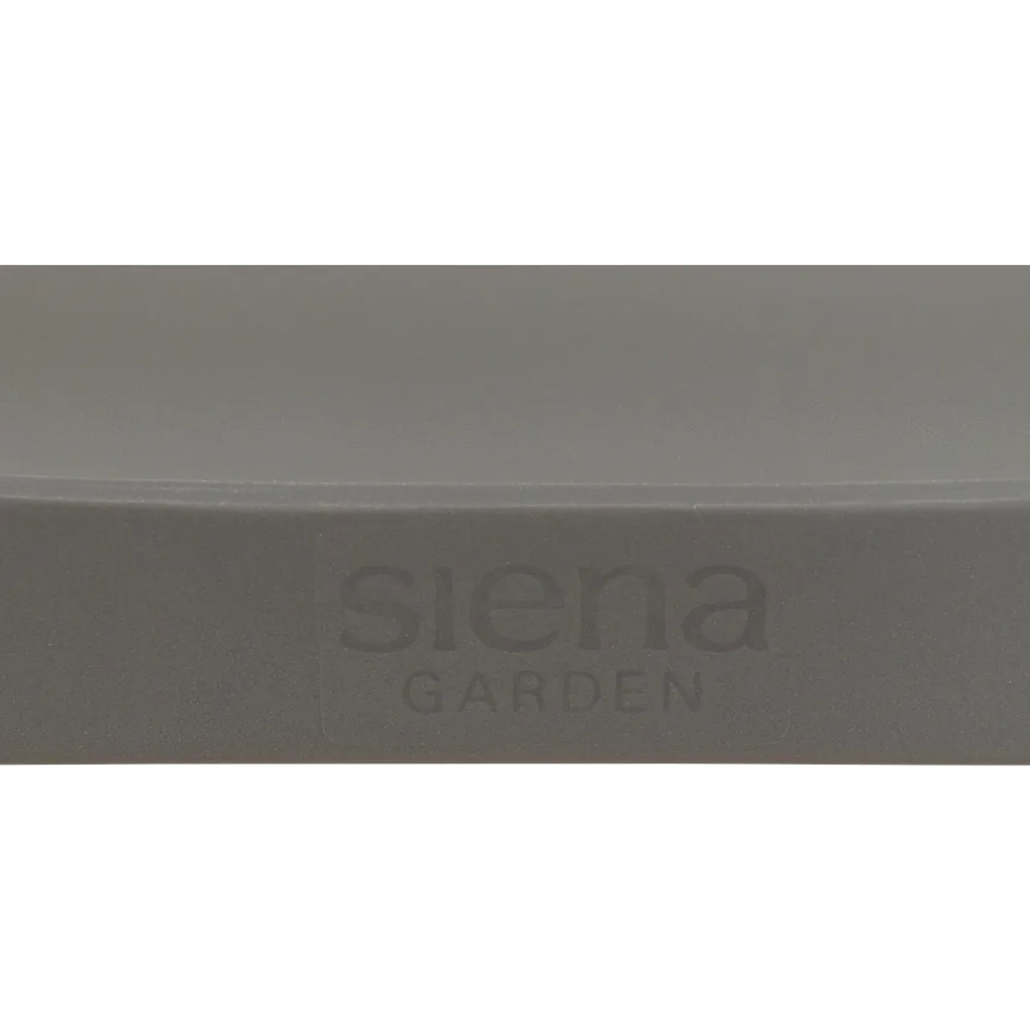 Detailaufnahme: Grauer Siena Garden Lane Stapelstuhl mit Logo.