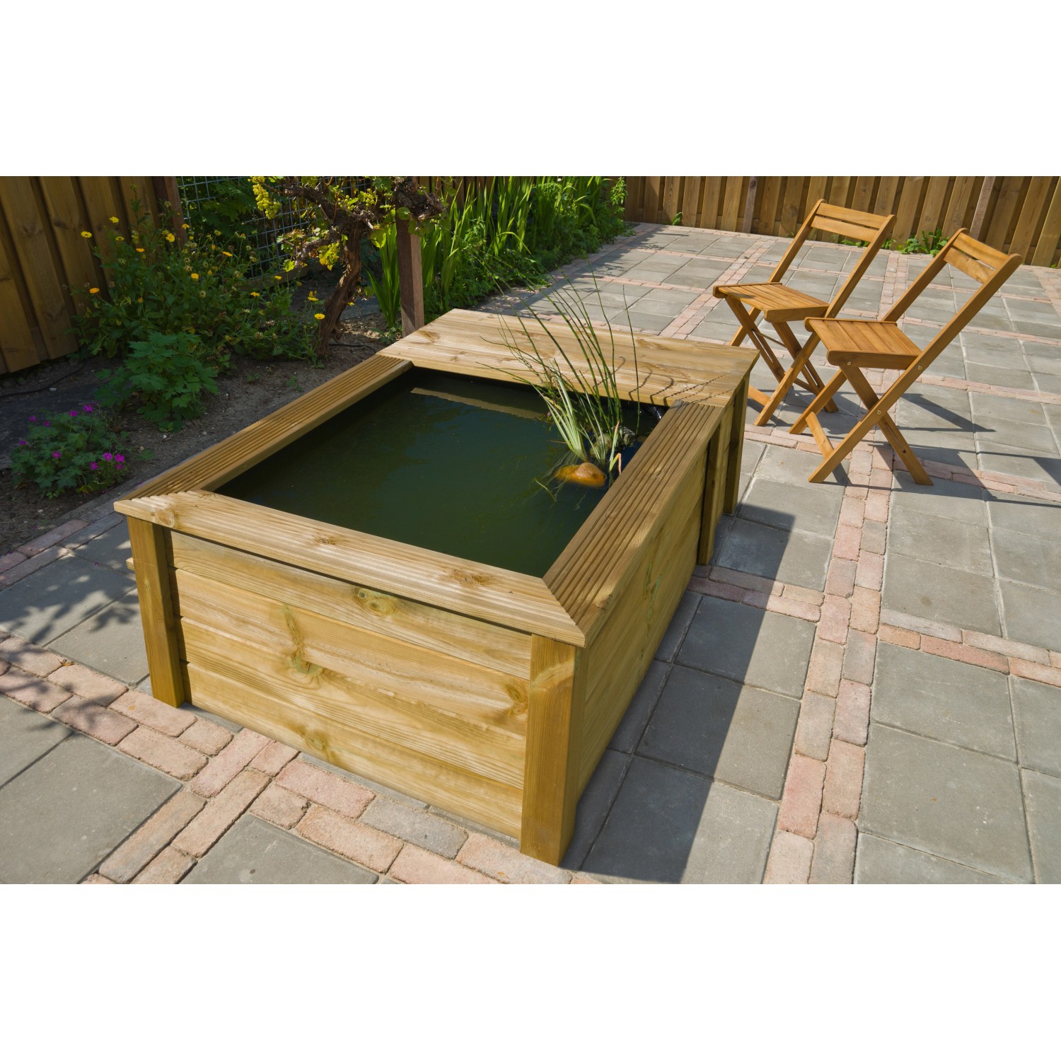 Ubbink FolienteichSet mit Holzumrandung Quadro Wood III PVC/Holz Natur