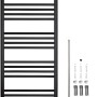 Elektrischer Badheizkörper Winterberg, 600 W, 120x60 cm, Schwarz matt, mit Zubehör.