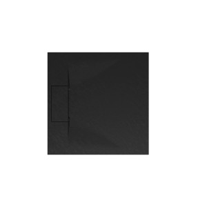 Quadratische, anthrazitfarbene Schulte Duschwanne ExpressPlus Extraflach, 80x80 cm, mit Ablaufabdeckung.