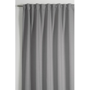Grauer Gardinia Schlaufenschal Dimout mit Gardinenband, 245x140 cm, für Fenstervorhänge.