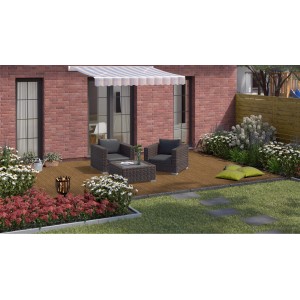 Terrassendiele Nadelholz braun druckimprägniert 6 Rillen 2,7 cm x14,6 cmx200 cm