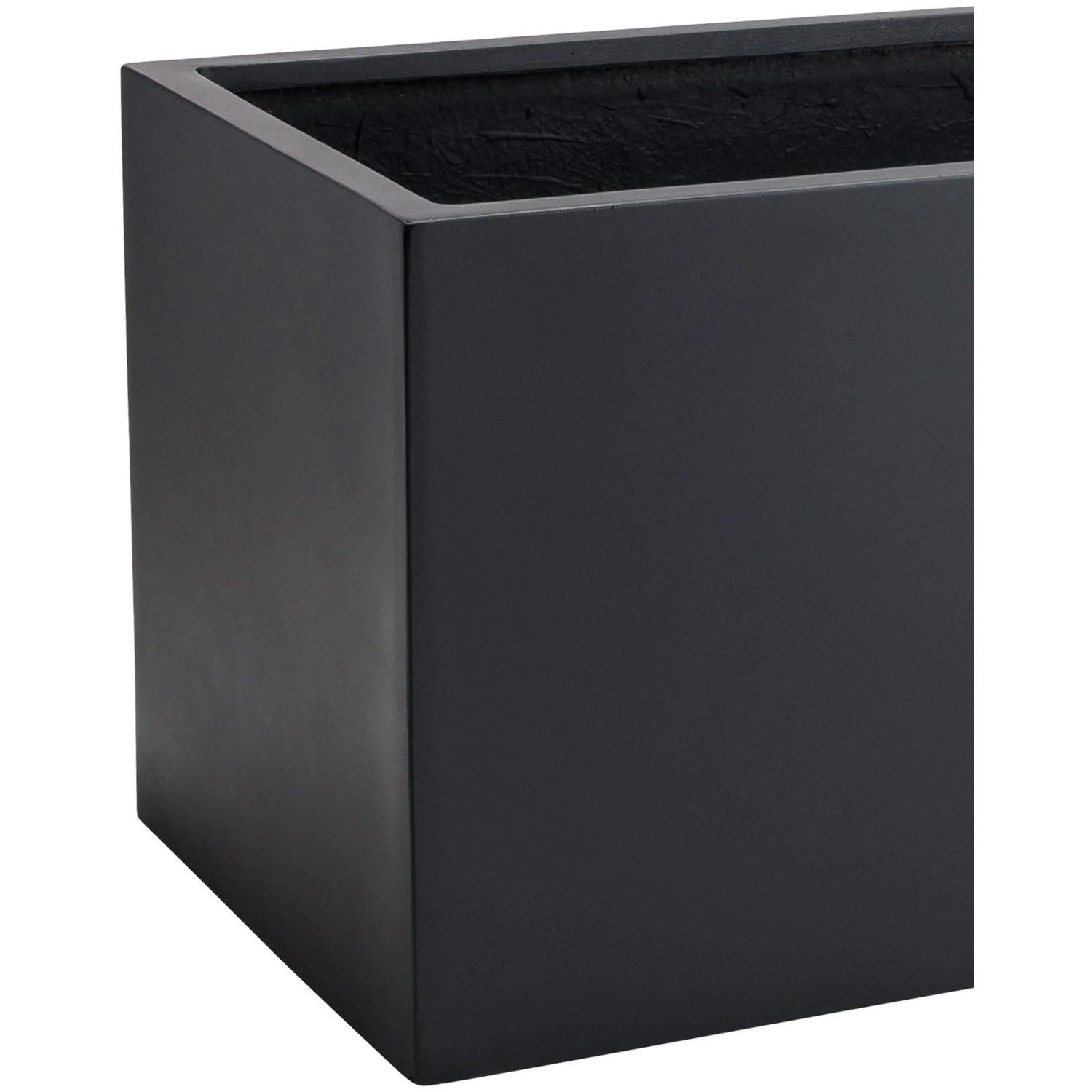 Anthrazitfarbener Vivanno Pflanzkübel Maxi, 60x30x30 cm, aus Fiberglas für Garten und Terrasse.