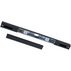 Paulmann Urail Basissystem, 2,3m, schwarz matt, Schienensystem mit geöffneter Abdeckung.