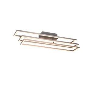 Moderne LED-Deckenleuchte Corso in Nickel matt, 66x60 cm, mit schwenkbaren Elementen.