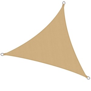 Dreieckiges Sol Royal Sonnensegel PS9, 300x300x300cm, Sandfarben, für Zaunbau & Sichtschutz.