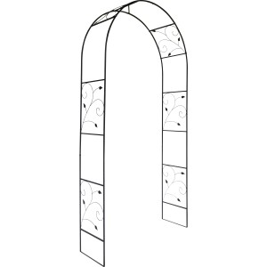 Rosenbogen Metall Blattmuster 228 cm Schwarz