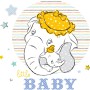 Wandbild: Dumbo Baby mit Mutter, 30x40 cm, liebevolles Design für Kinderzimmer.