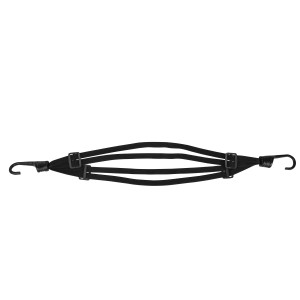Schwarzer Eufab Gepäckspanner, 60cm lang, mit Haken und verstellbaren Bändern für Reparatur und Ersatz.