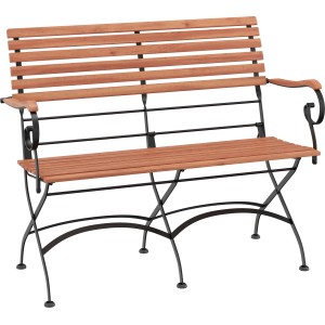 Klappbank Montgomery Eisen Akazie Geölt FSC 88,5 cm x 110 cm x 52,5 cm Schwarz