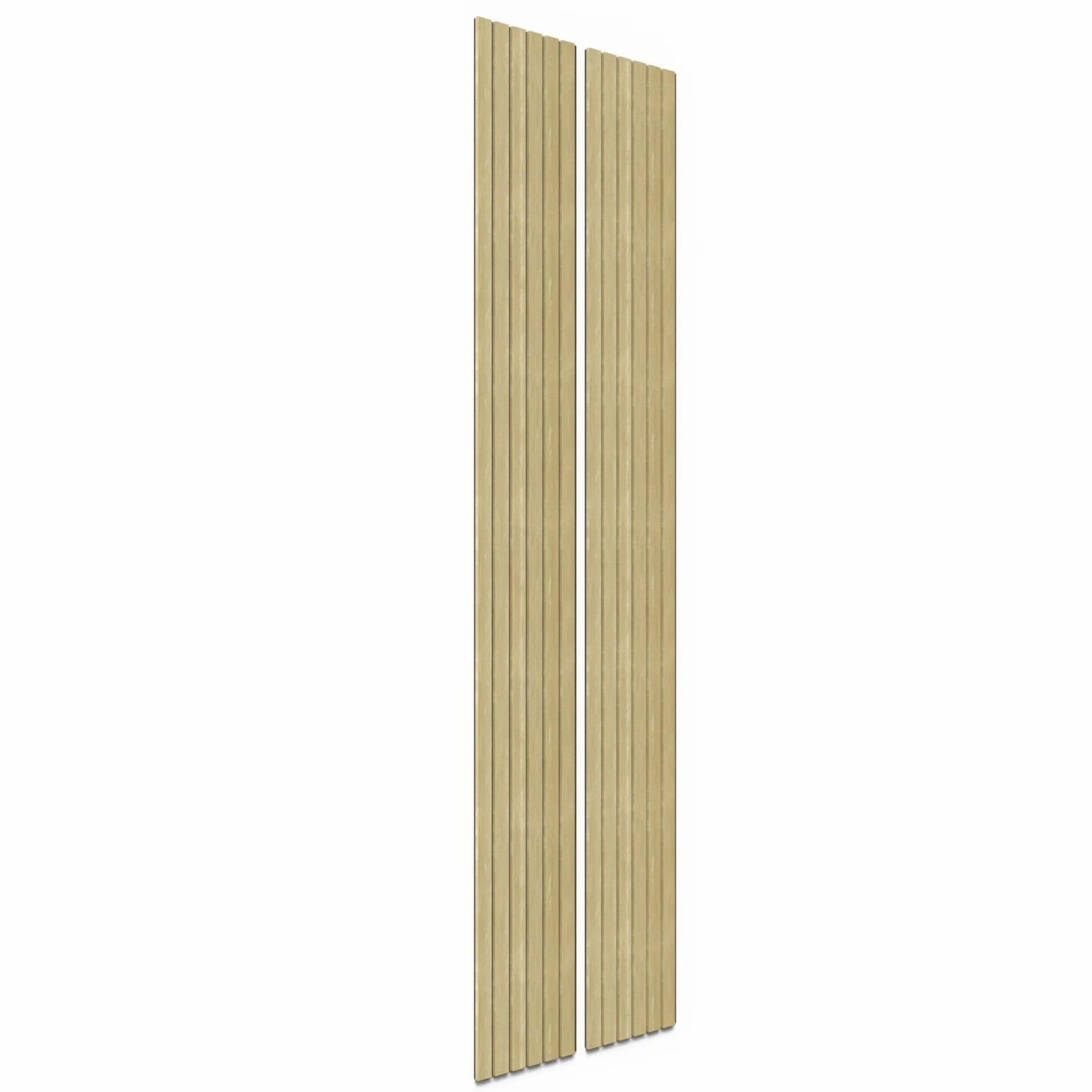 2 Akustikpaneele Lux Esche mit schwarzem Filz, 30x240cm, zur Schallabsorption.
