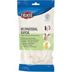 Trixie Nistmaterial Kapok Creme 40g, weiches Nistmaterial für Kleintiere und Vögel im Beutel.
