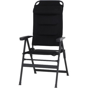 Siena Garden Campingsessel Premium, anthrazitfarbener Klappstuhl mit hoher Rückenlehne und Armlehnen.